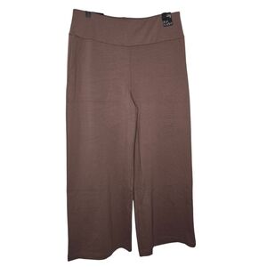 Dear Scarlett Women Chocolate Brown Pull On Stretch Wide Leg Crop Magic Pants 1X